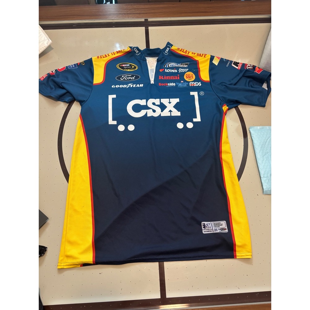 225 NASCAR CSX Racing Jersey Mens M ESM Dyesport Ford Sprint Cup Pit Crew Shirt